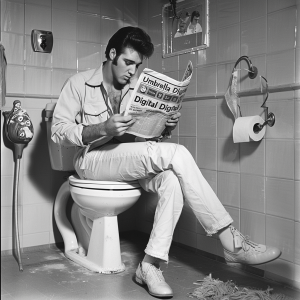 deanpalermo Elvis Presley Sitting on the toliet reading the n 07650dee d252 45cf b118 b5ee418535ff 0