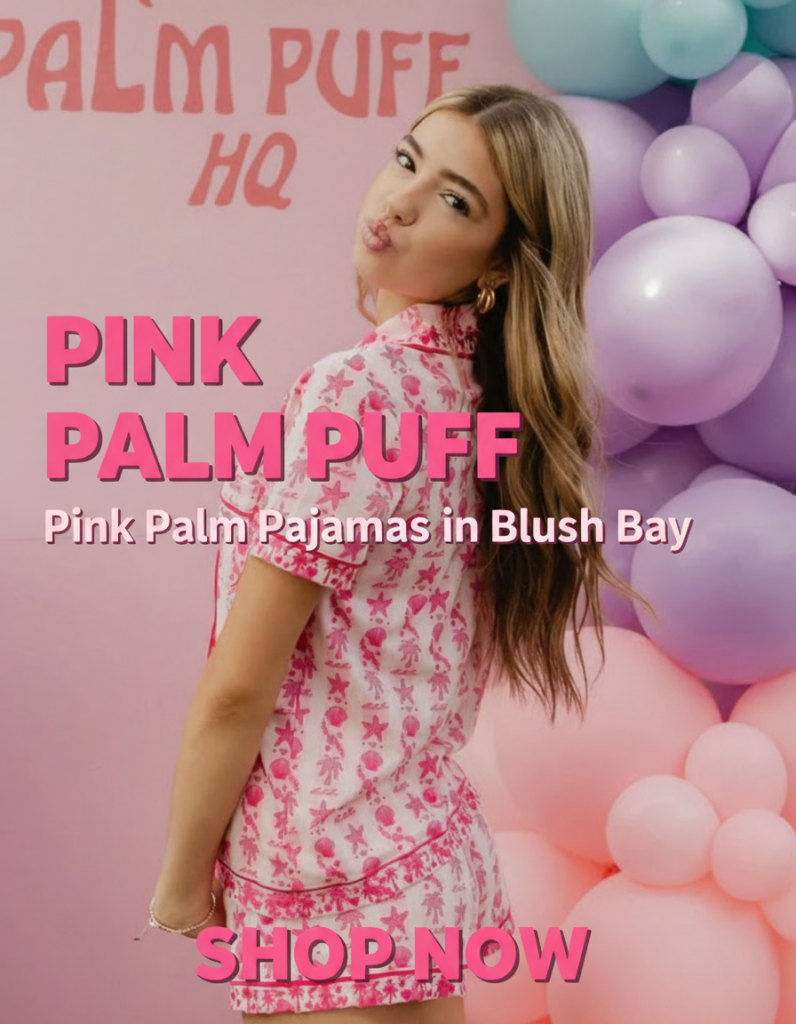 Pink Palm Pajamas in Blush Bay- (106)