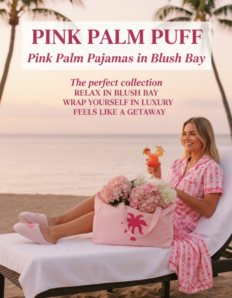 Pink Palm Pajamas in Blush Bay- (107)