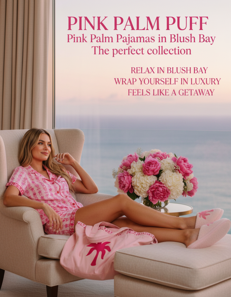 Pink Palm Pajamas in Blush Bay- (115)