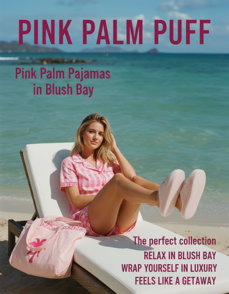 Pink Palm Pajamas in Blush Bay- (117)